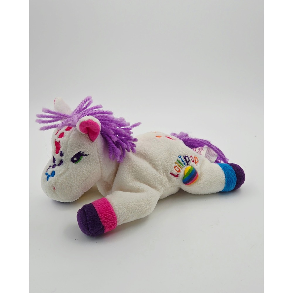Vintage 1998 Lisa Frank Lollipop Unicorn Beanie Plush Toy Rainbow Y2K SEE PICS